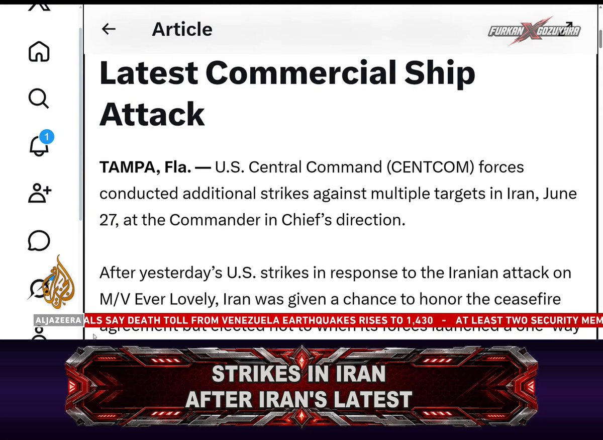 🚨 BREAKING: Al Jazeera confirms the Trump administration just launched new airstrikes on Iran, deliberately targeting a telecom tower in Sirik. The absolute hypocrisy! Washington is bombing Iran just 10 days after signing a peace deal to end the war. Total betrayal!