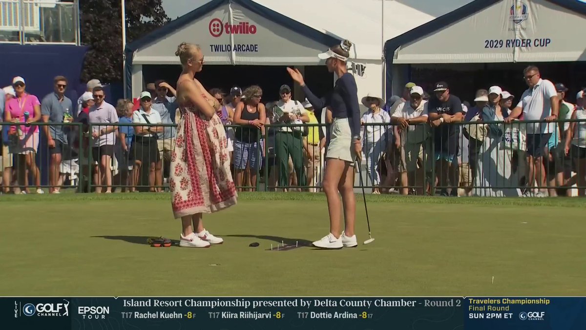 Nelly Korda on the Hazeltine practice green showing some frustration @KStupples gives a player's perspective on how she's working to rewire her putting ⬇️