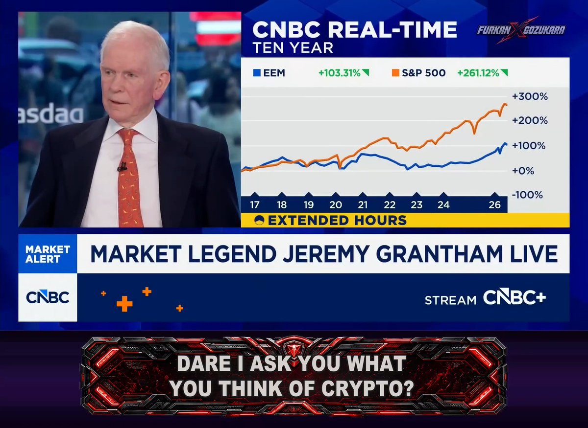 🚨 BOMBSHELL! Market legend Jeremy Grantham destroys the crypto narrative on CNBC. He calls Bitcoin a useless speculative mechanism that will inevitably dwindle to absolute zero. He confirms its only real use is allowing crooks to move illicit money without a trace.