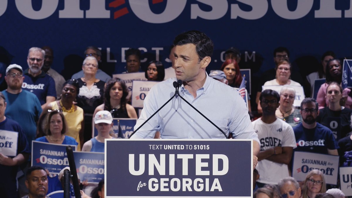 Ossoff: Mike Collins is a bigot and an antisemite under federal investigation for the illegal misuse of tax dollars, widely known as a man of poor character who lacks the judgment and integrity to serve in the United States Senate. And now, Savannah, now the bigot congressman, who is only a congressman because his daddy was a congressman, wants a promotion. But Savannah, come November, we’ll end his political career instead.
