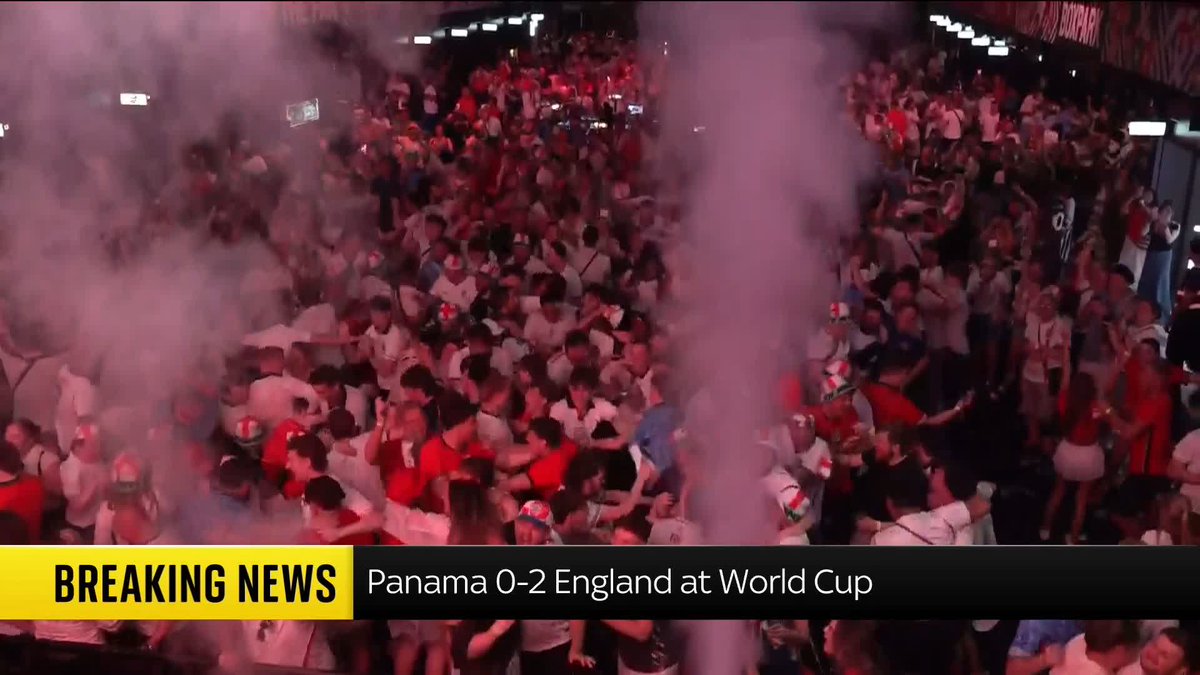 BREAKING: England are up 2-0 against Panama after Bellingham and Kane both scored goals in the second half—England are comfortably at the top of the group. Watch as fans in Wembley go wild in celebration. #TheWrap