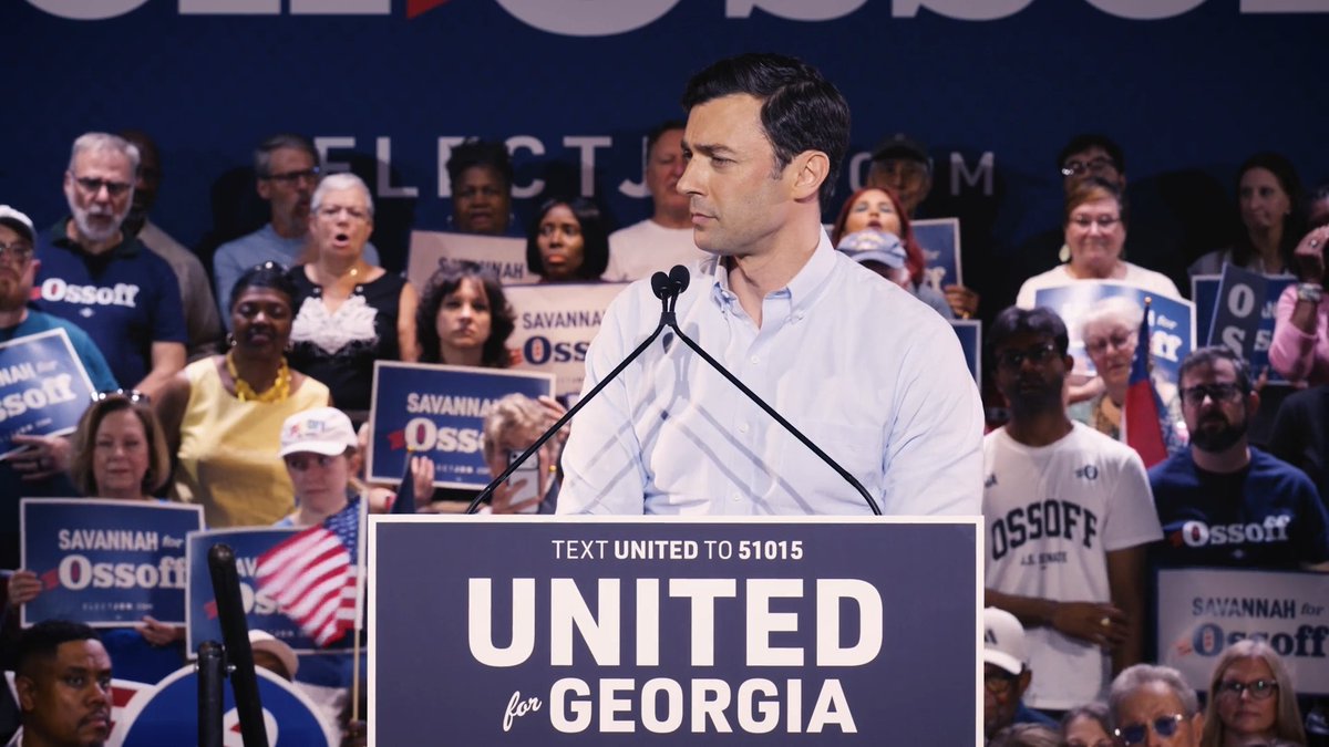 Ossoff: Mike Collins, who's pro-war and pro-tariff and pro-cutting your health care, he proudly defends the violent mob that sacked the Capitol on January 6th to throw out your votes and install a defeated President.