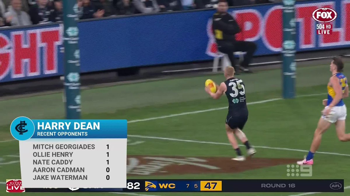 "He has done some outstanding roles on some of the best players in the league... he's an absolute superstar." 🌟 Rory loves what Harry Dean is doing in just his first year. #9AFLSFS | Watch on 9 &amp; 9Now 🖥️