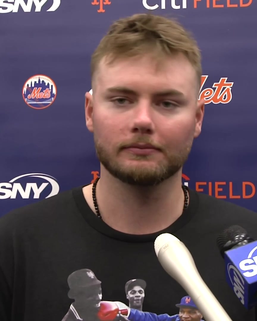 "It's no secret the starters haven't been going deep into games, haven't really been doing our jobs too well, but our bullpen's kind of saving us" Christian Scott says the Mets' bullpen has been "huge"