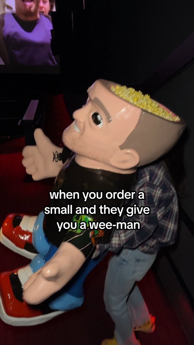 What would you do with a Wee Man of popcorn?🍿 Cinemark Movie Rewards members! Get tickets to Jackass: Best and Last for a chance to win this LIFE-SIZE Wee Man popcorn bucket. In theatres FRIDAY. 🎟️: Bucket created by: Ali Spagnola