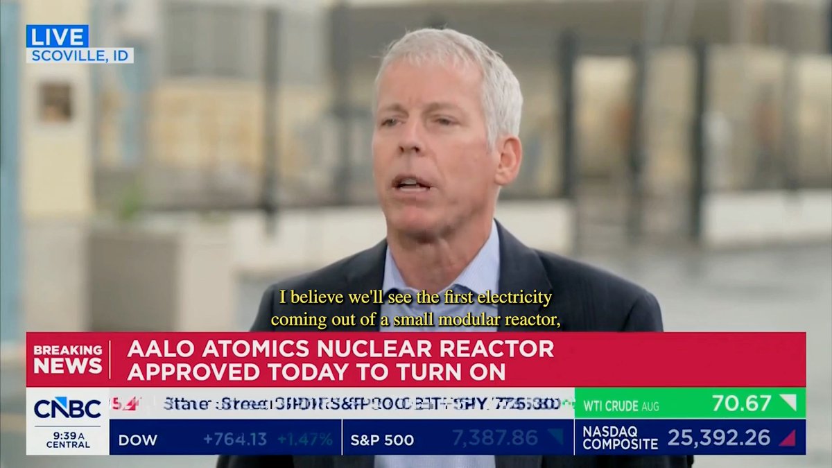.Secretary Chris Wright on new large-scale nuclear reactors: "Two days ago, we announced a loan program with Energy Dominance Financing to partner to build 10 AP1000, 1.1GW reactor each…that’s 11GW of new firm generating capacity. That’s huge.”