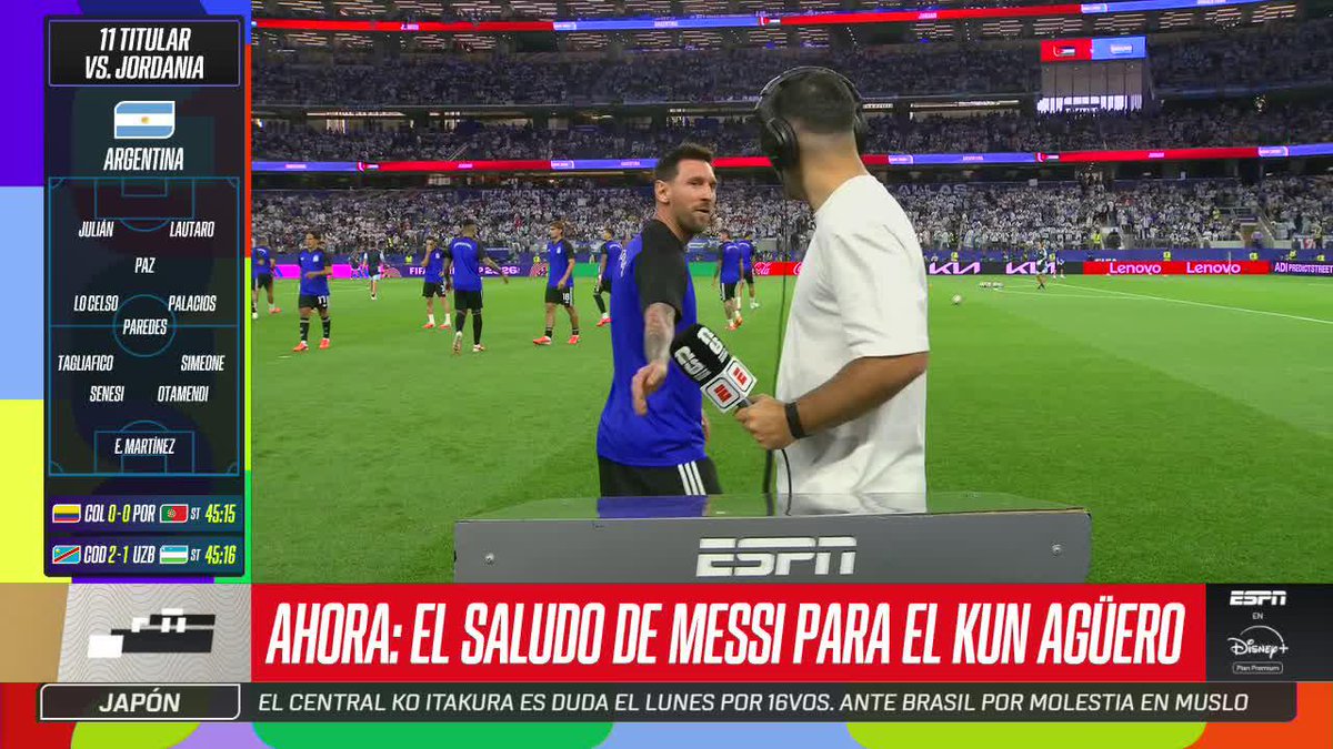 ¿Y SI EMPIEZA A SER UNA CÁBALA? ¡EL SALUDO ENTRE MESSI Y EL KUN AGÜERO! ⚡ #ESPNMundial 📺 Mirá los mejores partidos de la #FIFAWorldCup por ESPN, en el Plan Premium de #DisneyPlus