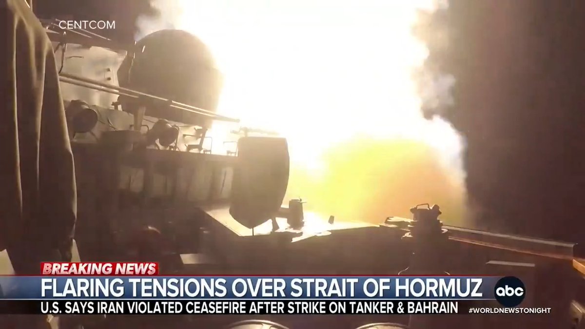 The U.S. and Iran trading strikes over the Strait of Hormuz, one week after Pres. Trump signed that deal. Selina Wang reports.