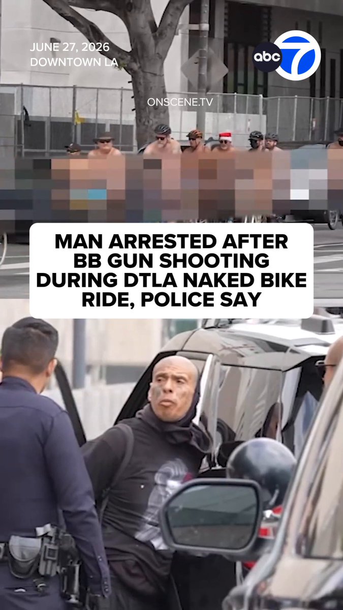 A man is facing charges after allegedly shooting two people with a BB gun at a naked bike riding event in downtown Los Angeles on Saturday. Read more: