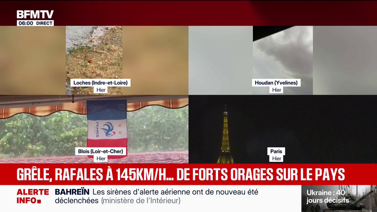 Grêle, rafales à 145 km/h... De forts orages sur une partie de la France