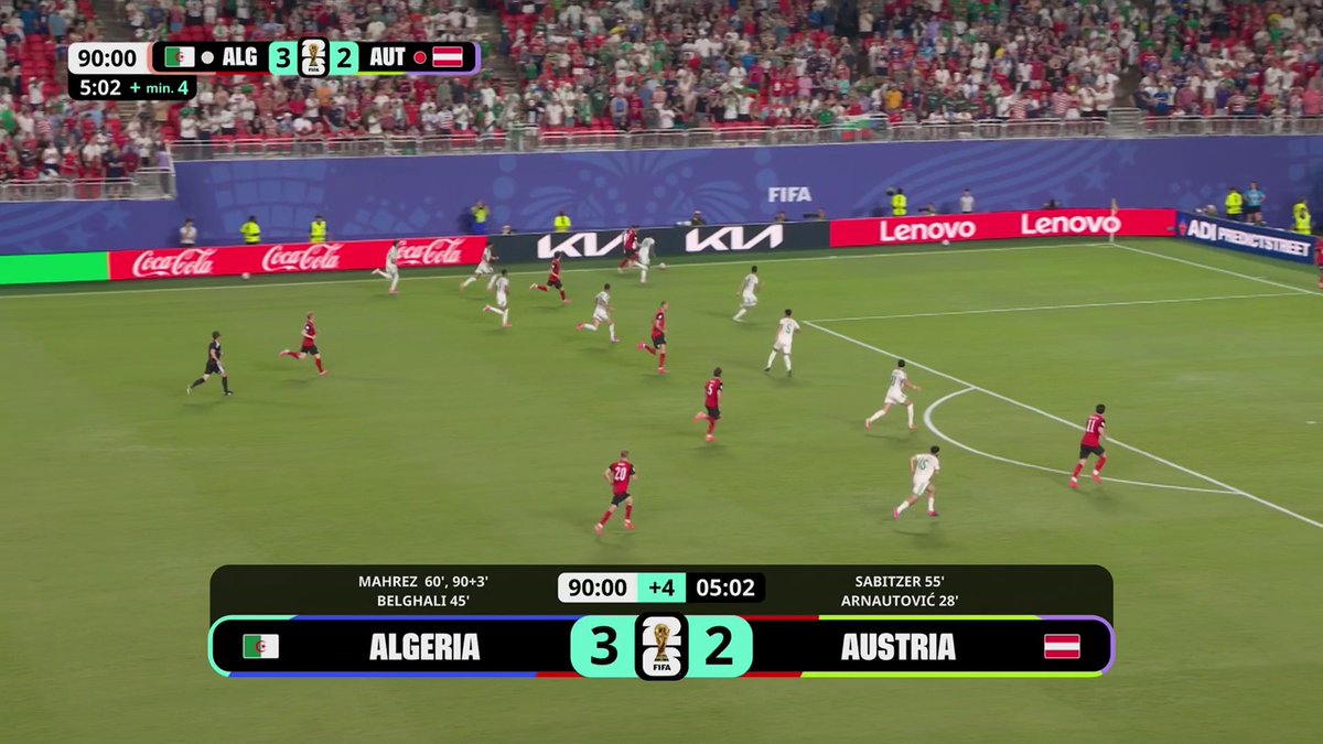 GOAL! Saša Kalajdžić rescues a dramatic late point and sends both Austria and Algeria into the Round of 32! 🇩🇿 Algeria 3-3 Austria 🇦🇹 #FIFAWorldCup | #beINWC26 | #Austria