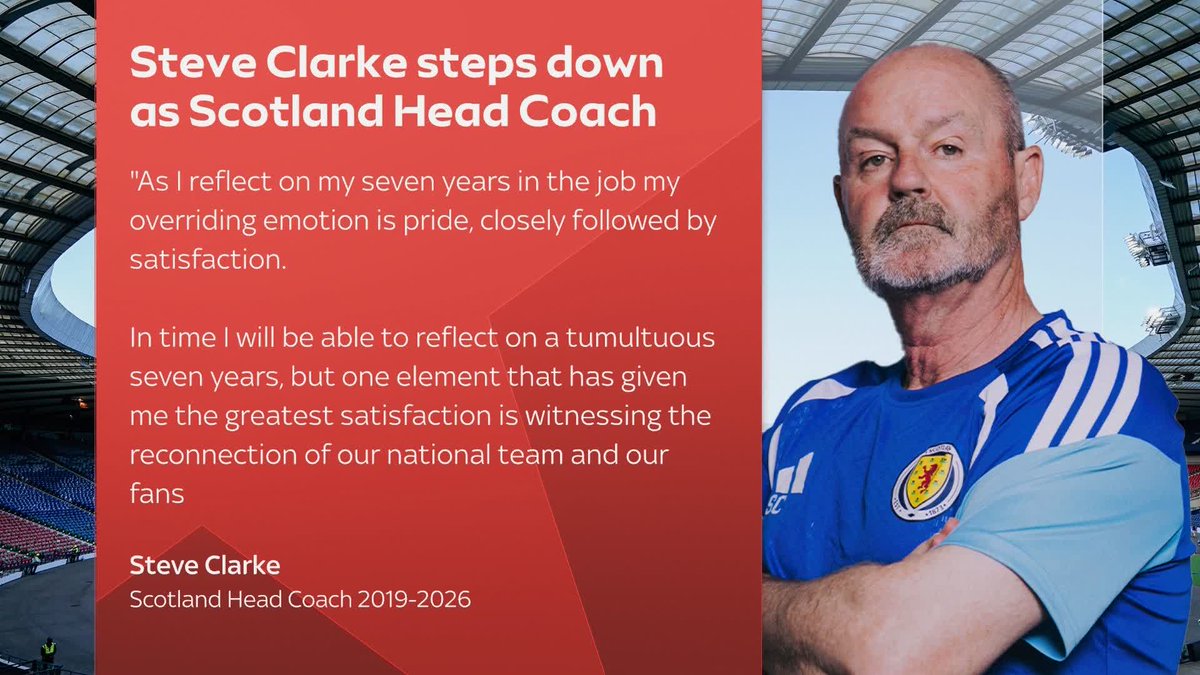 Steve Clarke has issued a statement after announcing his resignation as Scotland head coach 🚨