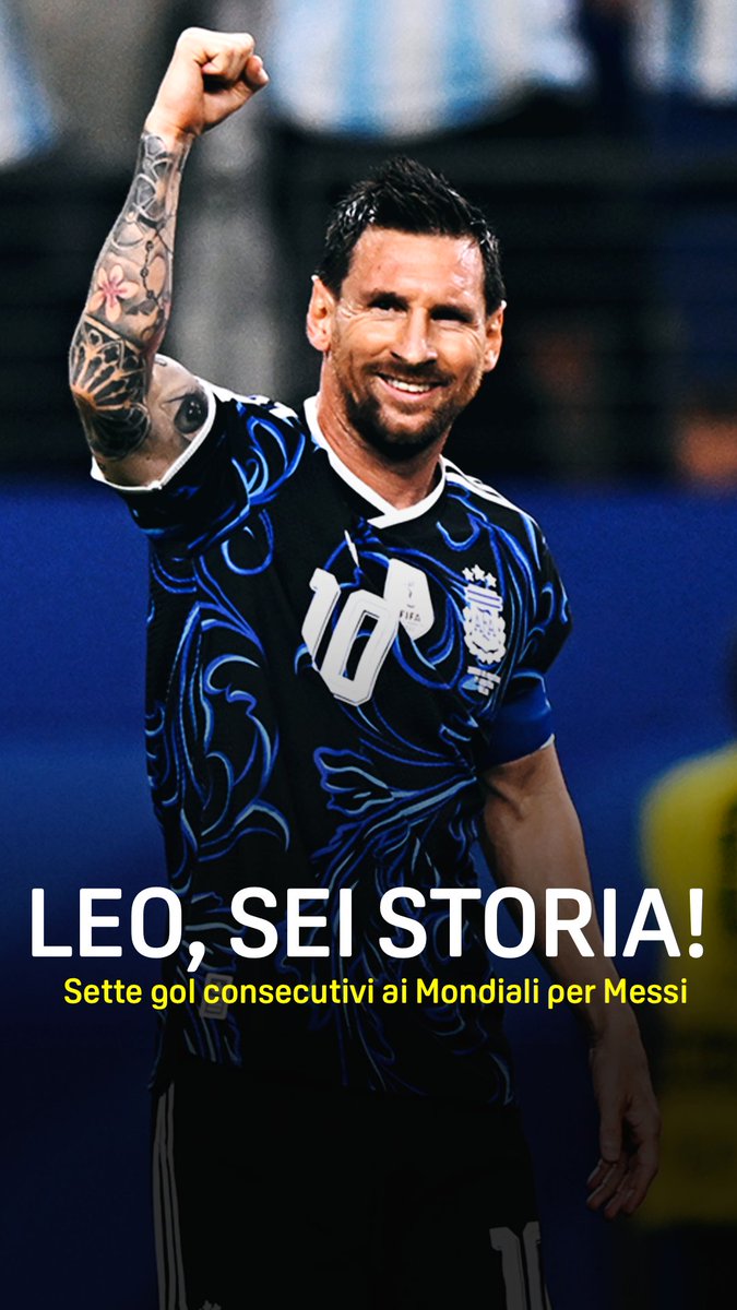 𝑳𝑬𝑬𝑬𝑶𝑶𝑶 𝑴𝑬𝑺𝑺𝑰𝑰𝑰𝑰𝑰 🇦🇷✨ Il primo calciatore a segnare per SETTE partite consecutive al Mondiale 7️⃣⚽ 𝗘𝗫𝗧𝗥𝗔𝗧𝗘𝗥𝗥𝗘𝗦𝗧𝗥𝗘 👽🛸 #Messi #GiordaniaArgentina #FIFAWorldCup #DAZN