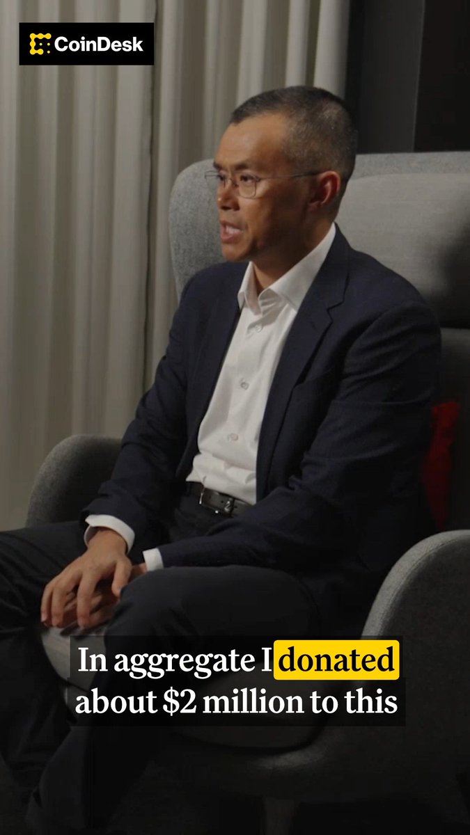 🎥 CZ says he has privately donated about $2 million to Prison Professors. "I've never said this publicly before."
