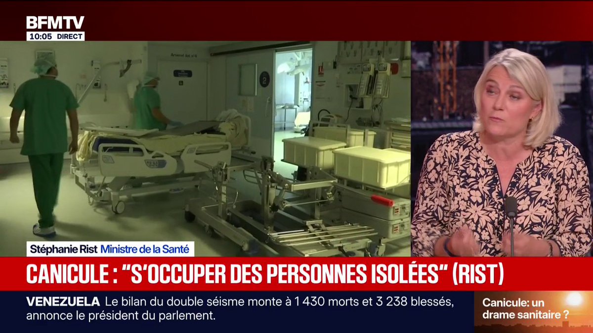 Canicule: "L'épisode n'est pas terminé" mais "on n'est pas probablement pas dans la même situation sanitaire qu'en 2003", affirme Stéphanie Rist, ministre de la Santé