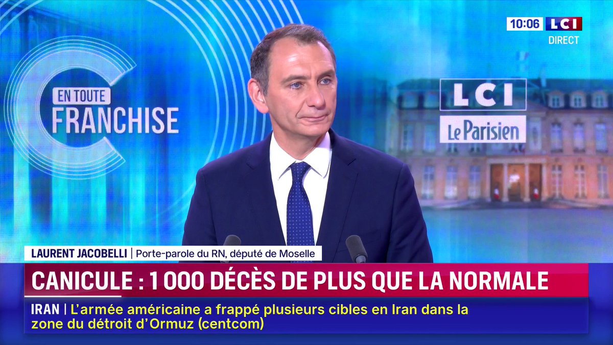 🔴 Canicule : 🗣️"En France, 7% des classes sont climatisées, 70% en Italie. On est très en retard par rapport aux autres": Laurent Jacobelli, porte-parole du RN 📺 En Toute Franchise | Julien ARNAUD