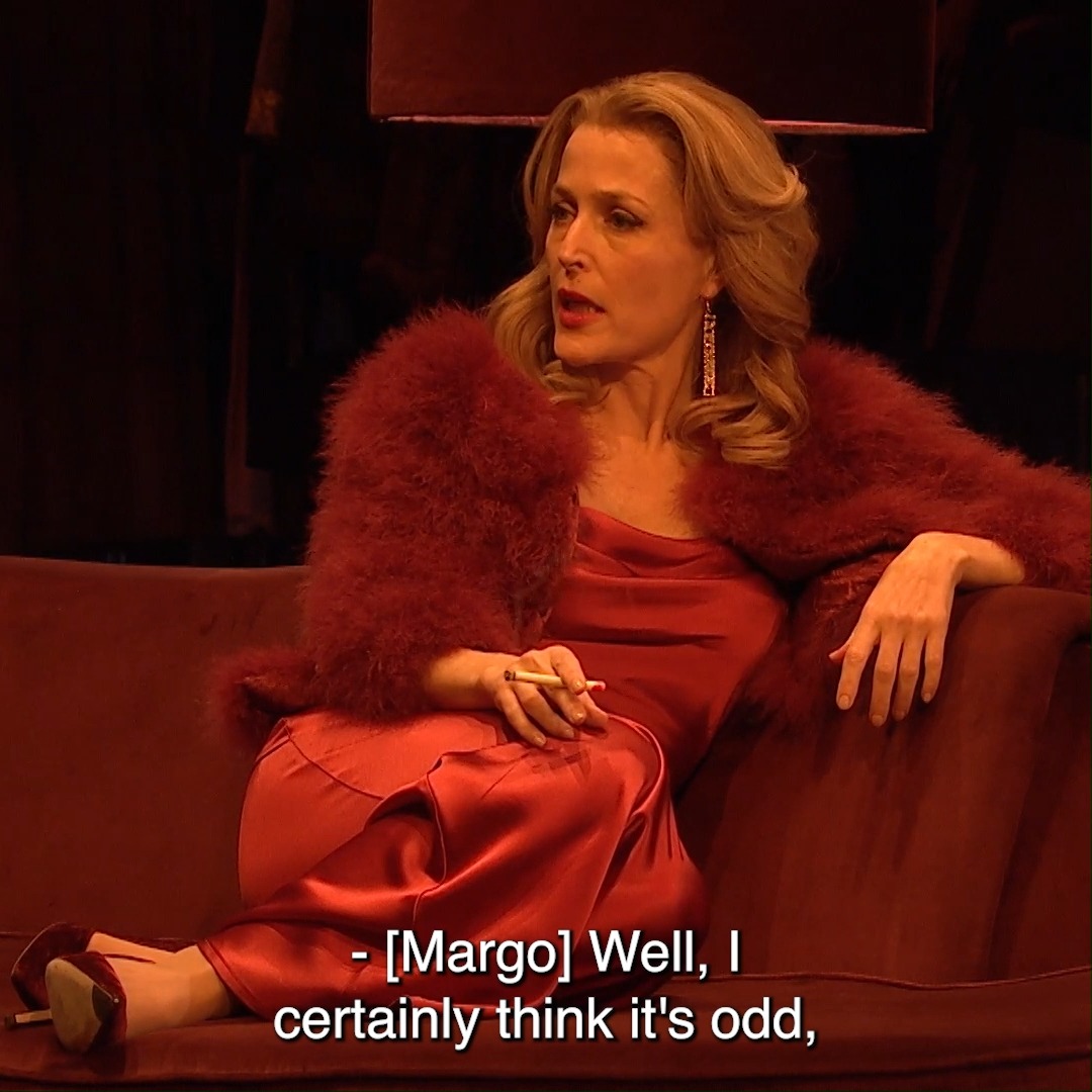 'I'm fed up with both the young lady, and her qualities'🙄 Gillian Anderson, Sheila Reid and Julian Ovenden in All About Eve (2019).