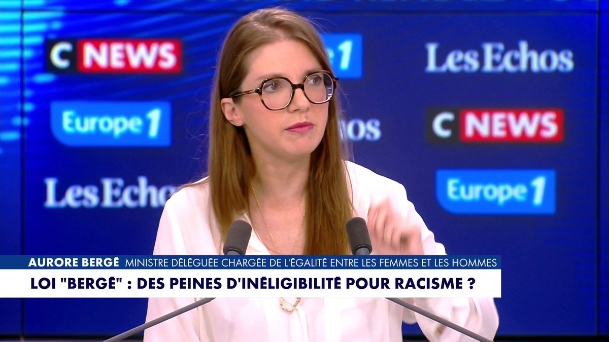 «Il y aurait la possibilité d’une peine d’inéligibilité complémentaire», indique la ministre déléguée Aurore Bergé, à propos du projet de loi contre l’antisémitisme et le racisme, dans #LeGrandRDV Toute l'info est à retrouver sur