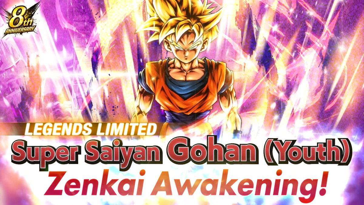 [Zenkai Awakening Info!] LL Super Saiyan Gohan (Youth) is finally getting a Zenkai Awakening! Be sure not to miss it when it arrives 7/1! #UnpredictableDBL8th #DBLegends #DragonBall
