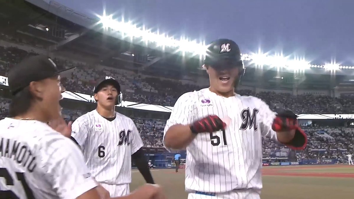 流石の一発、幕張の航たん💪 千葉ロッテ 山口航輝 選手の第11号同点2ランホームラン🌈 👇スマホ・テレビで試合観戦！