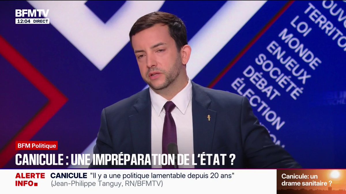 Canicule: Jean-Philippe Tanguy, député Rassemblement national de la Somme, estime que les 30.000 climatiseurs promis pour les hôpitaux "ne suffiront pas" mais que "tout est bon à prendre