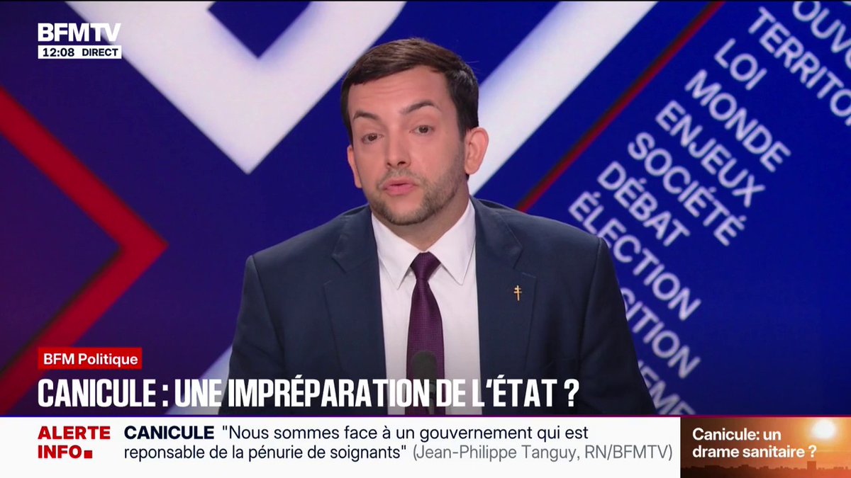 Jean-Philippe Tanguy, député Rassemblement national de la Somme, détaille le plan climatisation du RN: "le plan d'urgence d'un premier mandat, climatiser les établissements scolaires et les crèches, les hôpitaux et les Ehpad"