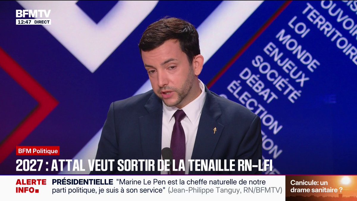 Jean-Philippe Tanguy (député RN de la Somme): "Marine le Pen a établi que nous préférions affronter Edouard Philippe ou Gabriel Attal", car c'est "affronter le bilan catastrophique qu'ils lèguent à la France"