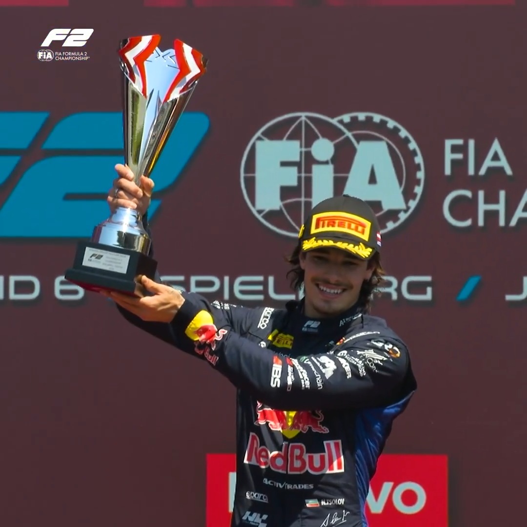 Firing himself to a fourth win of the season 🥇🥇🥇🥇 The moment Nikola Tsolov set this championship fight alight with victory in the Feature Race at the Red Bull Ring 🔥 #F2 #AustrianGP