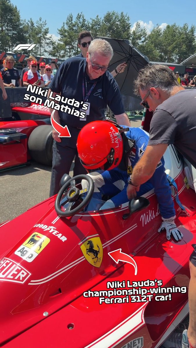 An incredible moment made in Austria 🥹 Niki Lauda's son takes his 1975 championship-winning Ferrari for a lap of the Red Bull Ring ❤️ #F1 #AustrianGP