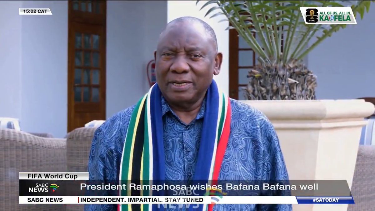 FIFA WORLD CUP | President Cyril Ramaphosa has wished Bafana Bafana well ahead of tonight's knockout match against Canada in Los Angeles.