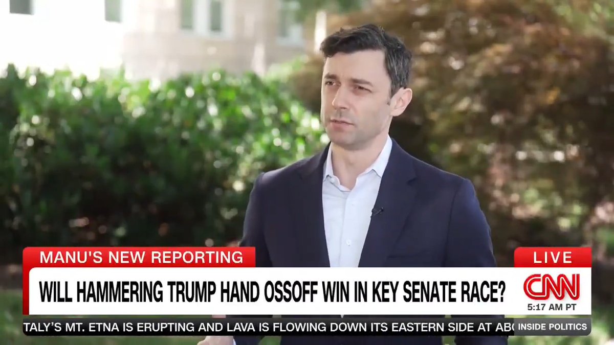 NEW: "This is a failed, lame-duck president who has cemented his legacy in disgrace." Georgia's Dem. Sen. Jon Ossoff is hammering President Trump in his reelection campaign, despite running in a state that Trump won in 2024. Manu Raju spoke with Ossoff in an exclusive interview.