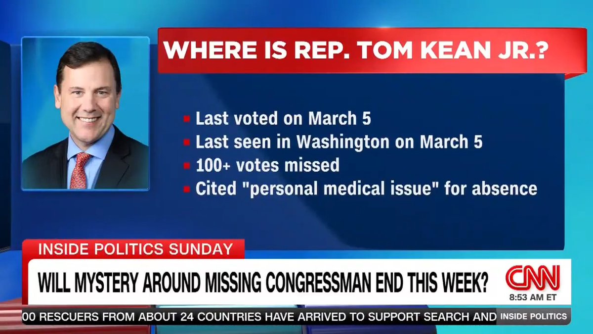 NEW: Is the mystery surrounding the 115-day absence of GOP Rep. Tom Kean Jr. about to be over? Manu Raju reports on the story that has consumed the political world for months. #InsidePolitics