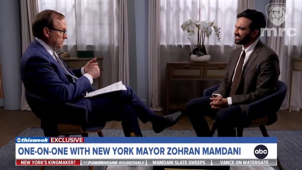 ABC’s Jonathan Karl more radical than Zohran Kwame Mamdani? Mamdani rejects Karl’s idea of amending U.S. Constitution so the socialist could become President: Karl: “I got to ask you, I noticed that you’re turning 35 soon, right?...So you now hit one of the constitutional requirements to run for President. But there’s another one that says you have to be a natural born citizen. You were not born here. Do you think that’s something that should be changed in the constitution. It would take an amendment. But do you think that we should change that?” Mamdani: “No, the constitution looks good the way it is.”
