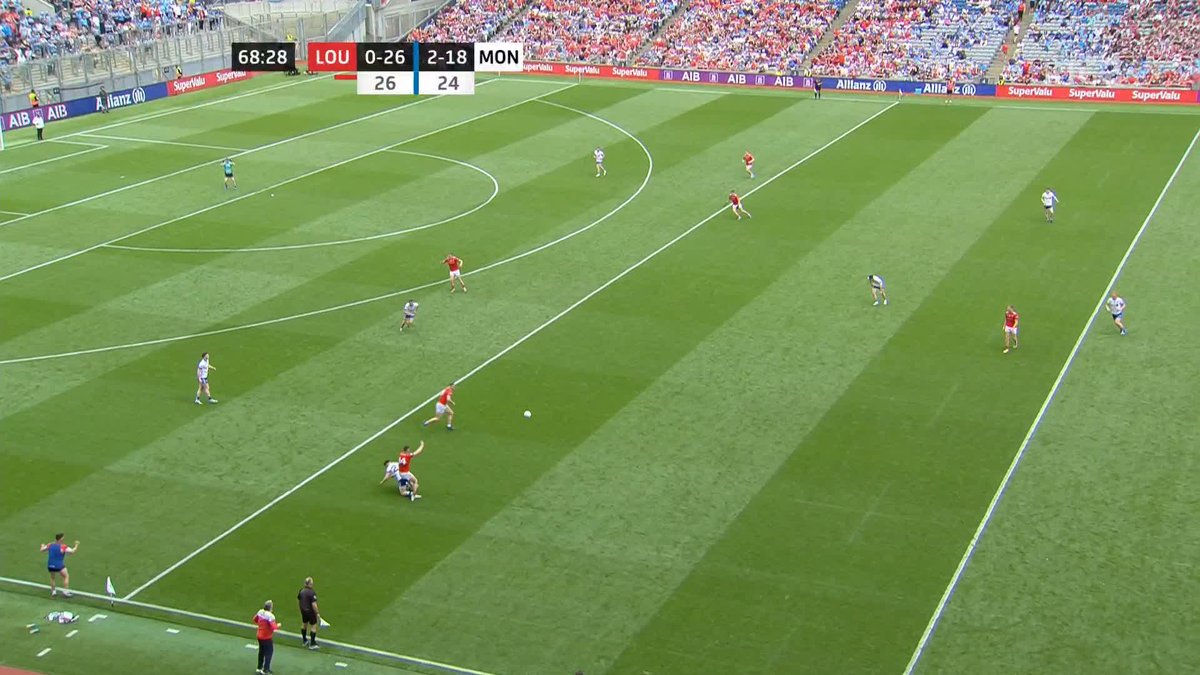 FULL-TIME Louth 0-27 Monaghan 2-18 HISTORY FOR LOUTH!!! Sam Mulroy with an outrageous pick-up that helps set-up the insurance score for Louth Watch All-Ireland quarter-finals on RTÉ2 and RTÉ Player. Listen live on RTÉ Radio 1