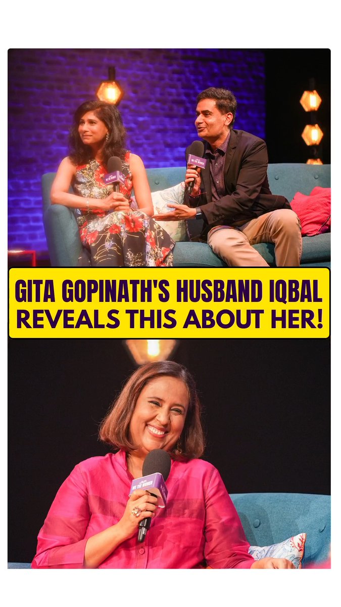 "Am an A+++ at work, but at home I would give myself..."- one of the most charming moments from #WeTheWomen in London is celebrated economist Gita Gopinath with her report-card & husband Iqbal Dhaliwal - an IAS Topper who left the service to be closer to his wife, with his verdict. Most inspiring & endearing conversation- in full here