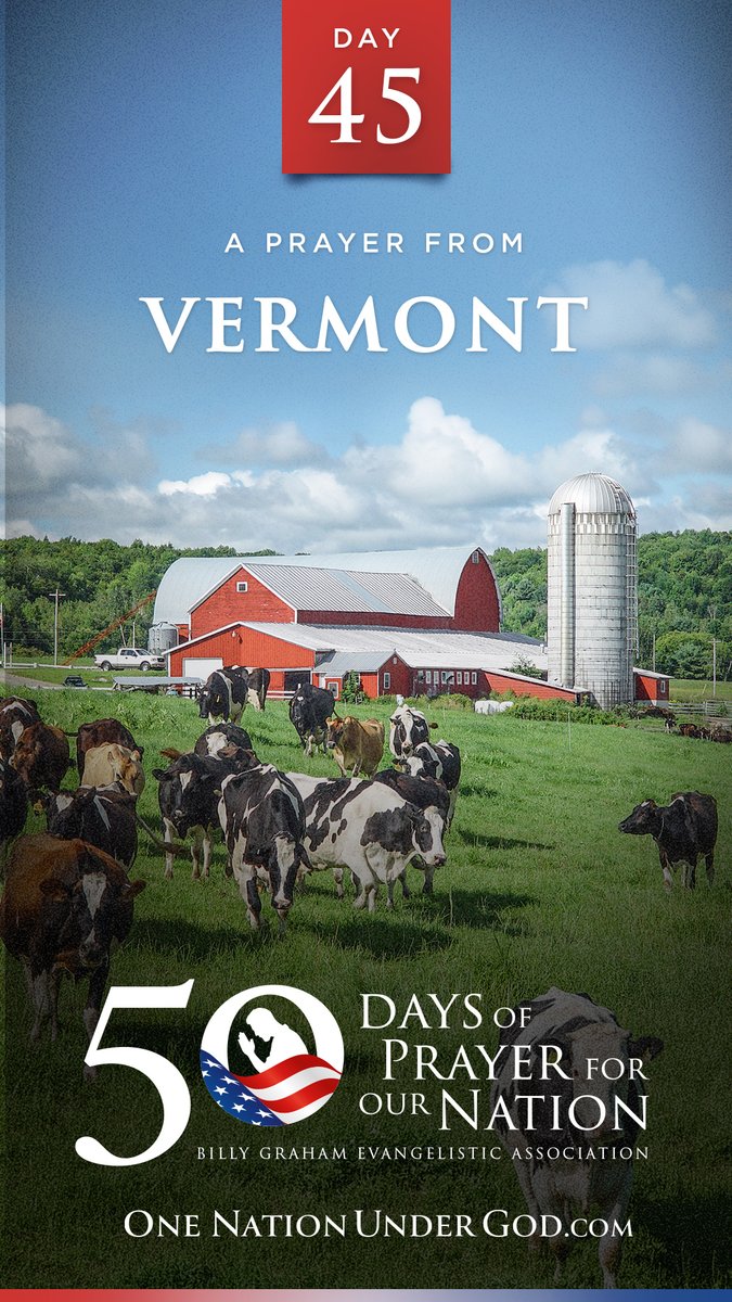 I believe in the power of prayer! Pray with us now on DAY 45 of 50 Days of Prayer for America with Pastor Mitch Kimbrell of VERMONT. Let us know you’re praying in the comments below, and go to for all 50 videos and more… #OneNationUnderGod #50Days50States50Prayers BGEA
