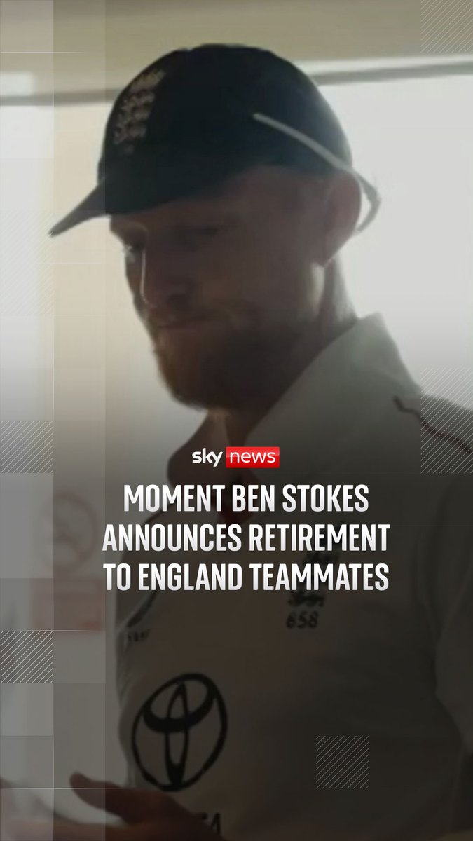 England captain Ben Stokes has announced his retirement from international cricket at the conclusion of the current Test match against New Zealand. Watch Stokes announcing his retirement to his teammates before play started on Sunday ⬇️ Live updates: