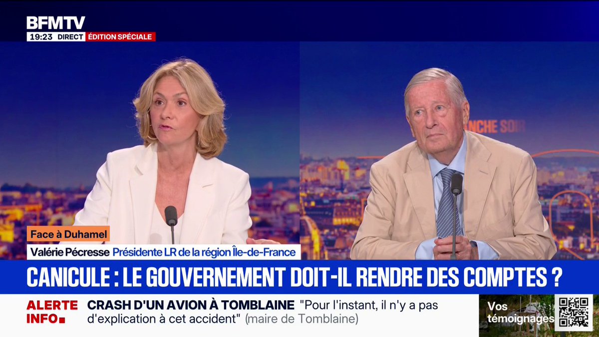 Canicule: "Il y a un problème en France avec le système D", explique Valérie Pécresse, présidente LR de la région Île-de-France