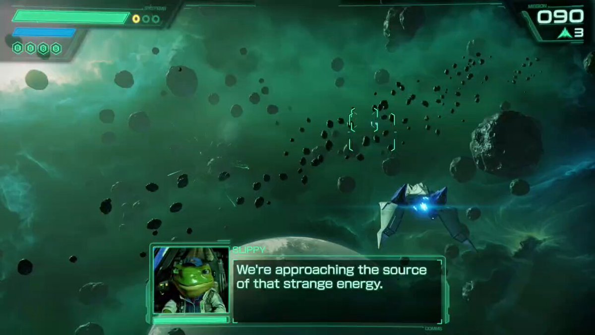 If you're having trouble nailing a particular section of Star Fox the restart option is nice. There's no punishment for using it. It doesn't cost lives, you'll retain your laser upgrades and current score if it's a check point. Took me a few tries to hit this part.