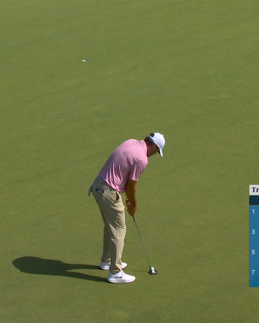 Double breaker for the lead 💪 Scottie Scheffler drains a 30-footer to lead by one TravelersChamp. 📺 Golf Channel
