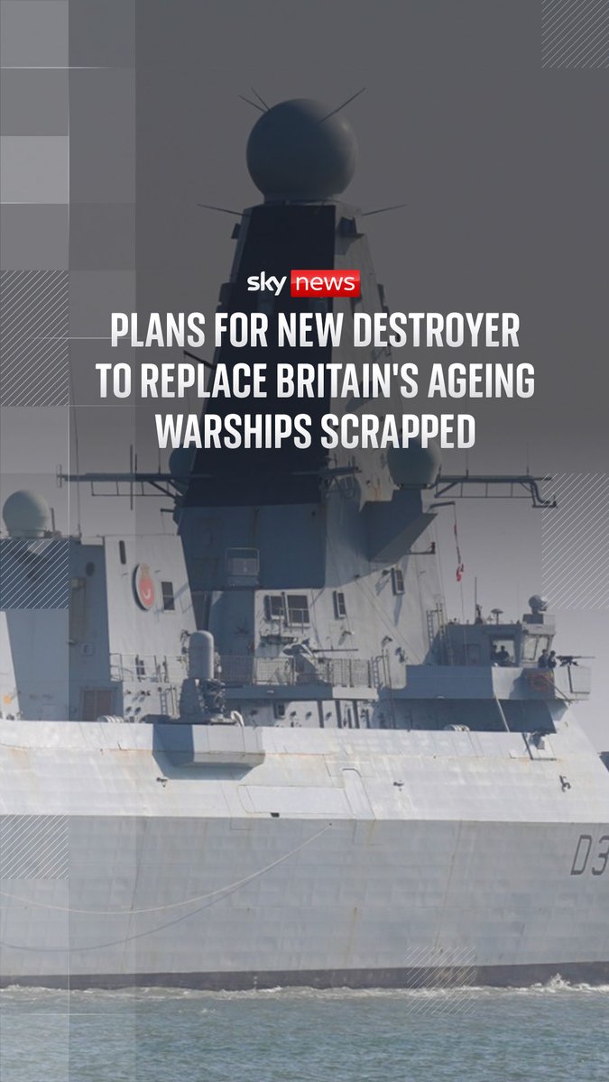 Plans for a new destroyer to replace Britain's ageing warships have been scrapped as part of changes to the long-awaited defence investment plan. The Royal Navy will instead procure at least six so-called “common combat vessels” Sky's Amanda Akass reports ⬇️ Read more: