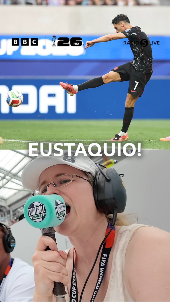 What a moment for Stephen Eustáquio and what a moment for Canadian football 🔥 The 92nd-minute winner to send #Canada through to the last-16 of the World Cup for the first time. 📻 Vicki Sparks & Dion Dublin #FIFAWorldCup