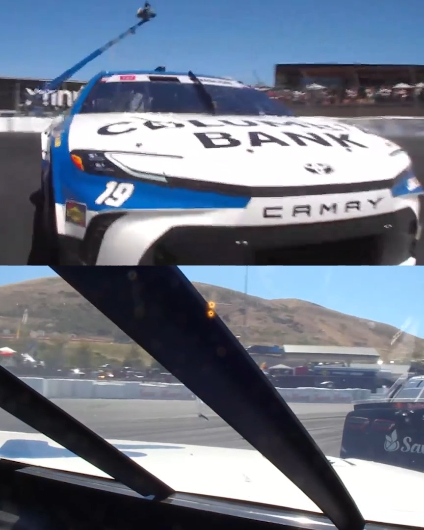 A mirror full of Chase Briscoe on the final lap. 👀