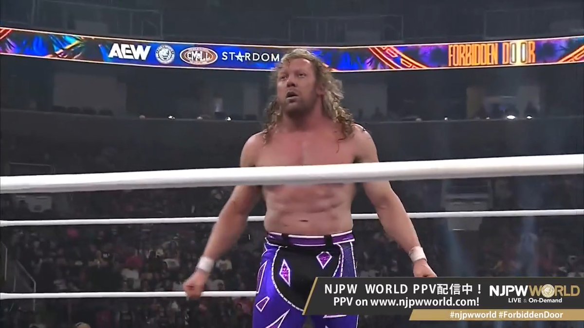 Kenny Omega match in 2026 being called by Japanese announcers and him doing a Terminator Dive >>>