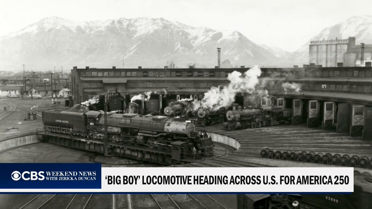 As part of America's 250th birthday celebration, Union Pacific is sending Big Boy, the largest, heaviest and most powerful steam locomotive in the world, across the country. CBS News’ Ian James Lee reports.