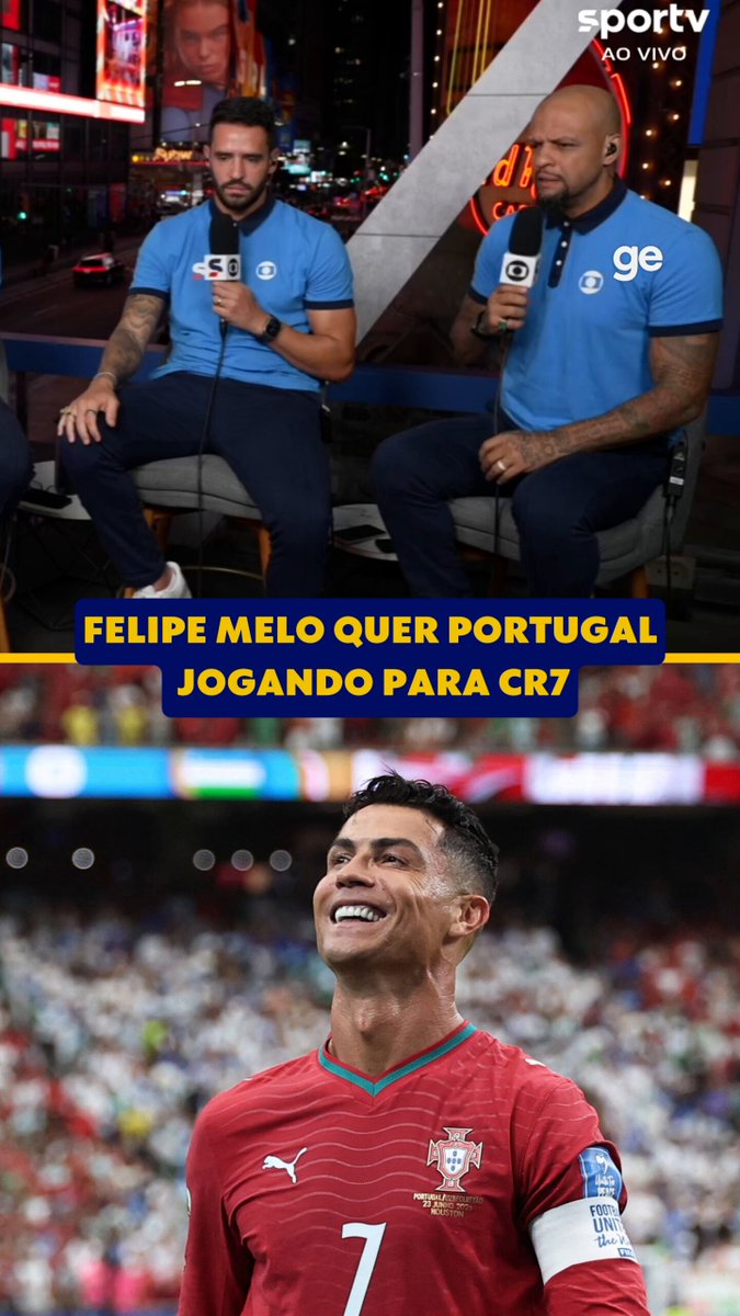 Portugal está devendo na Copa do Mundo? 🤔 No #SeleçãoCopa, Felipe Melo critica os meias da seleção portuguesa e defende que a equipe jogue mais para Cristiano Ronaldo. 📷 Reuters #CopanaGlobo #portugal #cr7 #futebol #ge2026