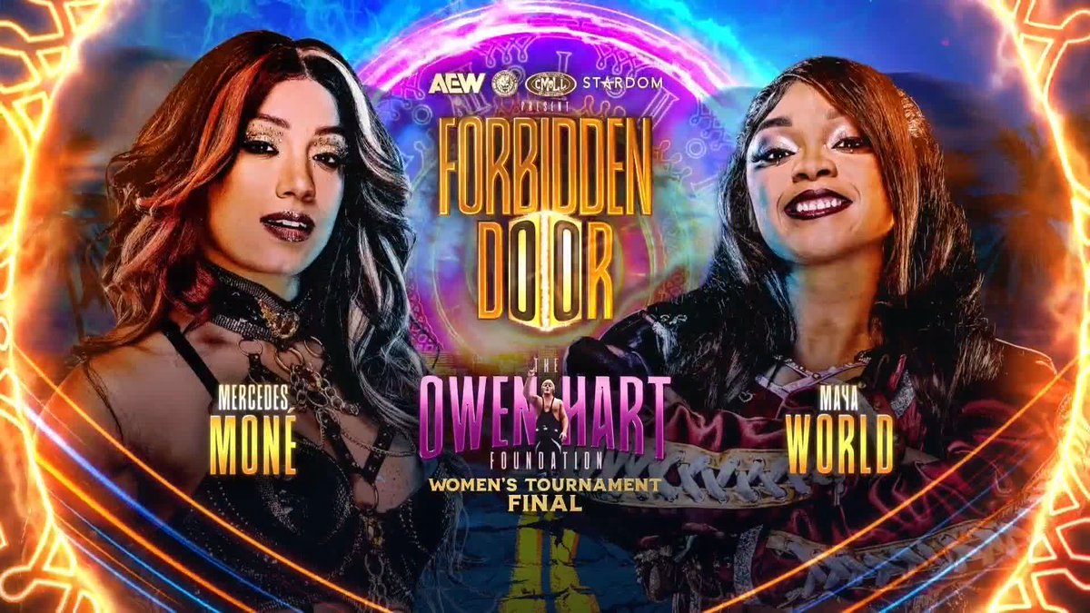 From last year’s winner to this year’s rising finalist, Último Moné and maya world collide in the Owen Hart Foundation Tournament Women’s Final! Watch #ForbiddenDoor LIVE on HBO Max PPV