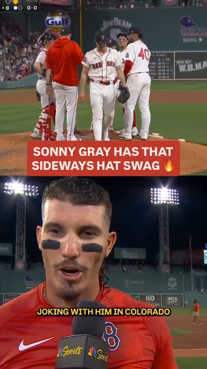 Jarren Duran has all the praise for Sonny Gray and his crooked hat. 🤝