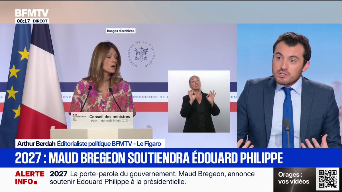 La porte-parole du gouvernement Maud Bregeon "soutient" Édouard Philippe pour la présidentielle en 2027