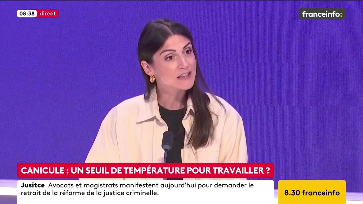 🔴 Un seuil de température pour travailler ? ➡️ "C’est compliqué d’avoir un niveau de température […] Si on arrête la France à 30 degrés, je ne vois pas comment on fait […] Les sociétés savantes n’arrivent pas à se mettre d’accord sur une température", dit Jean-Pierre Farandou